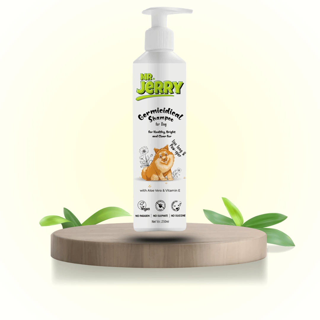Mr. Jerry Germicidal Shampoo for Dogs with Aloe Vera & Vitamin E (250ml) - Mr.Jerry website