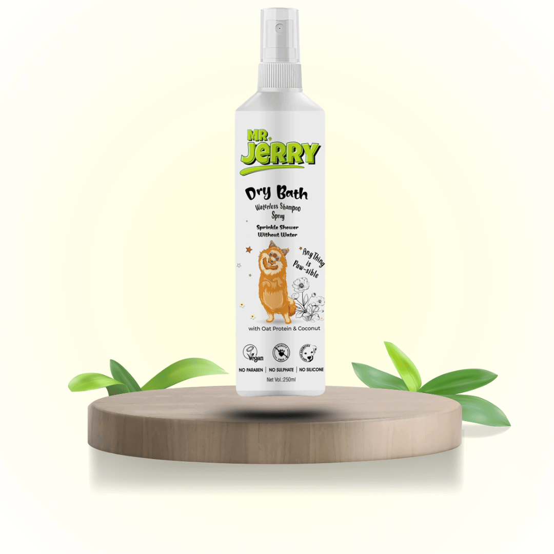 Mr. Jerry Dry Bath Waterless Shampoo for Pets with Oat Protein & Coconuts (250ml) - Mr.Jerry website