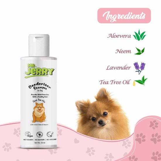 Mr . Jerry Gentle Deodorizer Shampoo for Dogs with Aloe Vera & Vitamin E