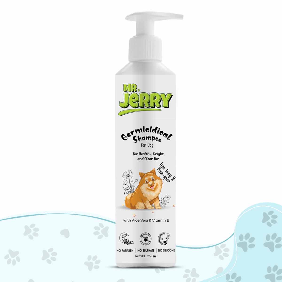 Mr . Jerry Germicidal Shampoo for Dogs with Aloe Vera & Vitamin E