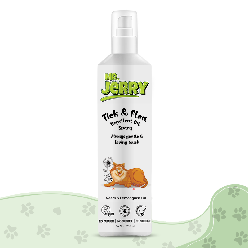 Mr. Jerry Tick & Flea Repellent Oil Spary  Neem & Lemongrass Oil