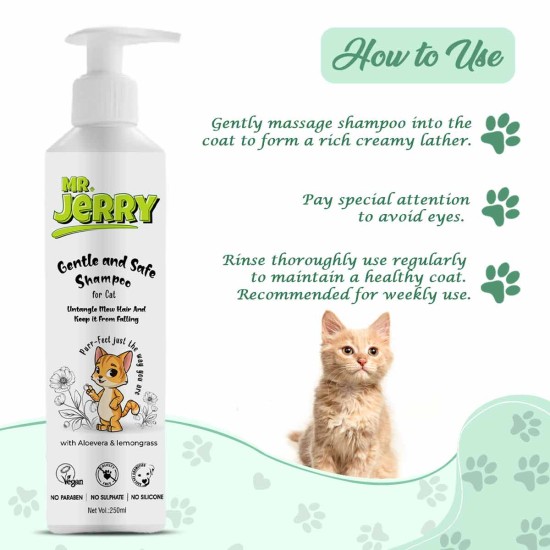 Mr . Jerry Cat Shampoo with Aloe Vera & Lemon Grass