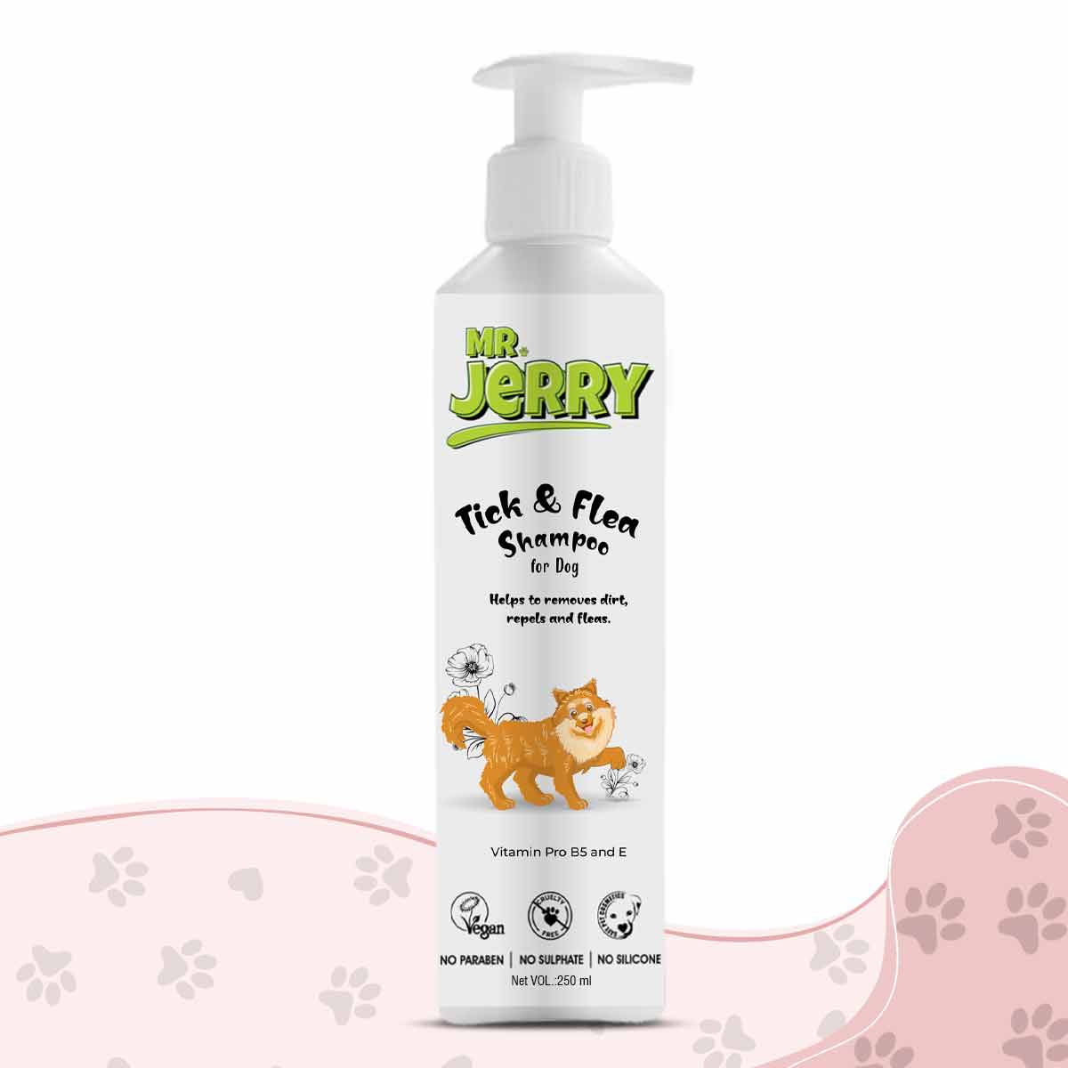 Mr. Jerry Tick & Flea Shampoo Vitamin Pro B5 and E